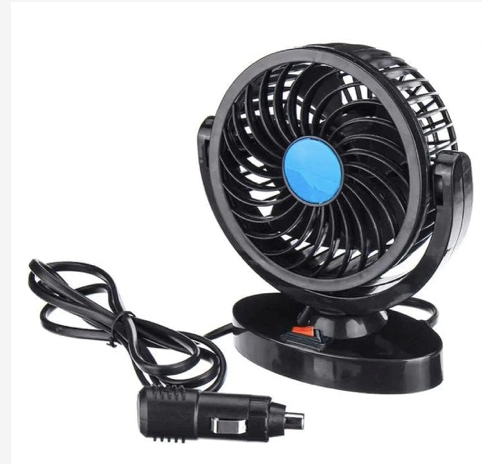 12V DC Electric Car Single Head Fan – 360 Degree Rotatable Dashboard Air Fan with Adjustable Powerful Cooling, Compact Car Auto Climate Cooler