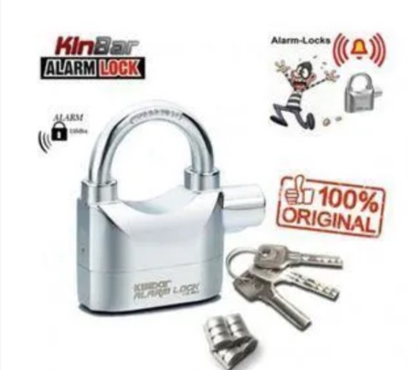 Kin Bar Tamper-proof Security Alarm Padlock Lock (Big)
