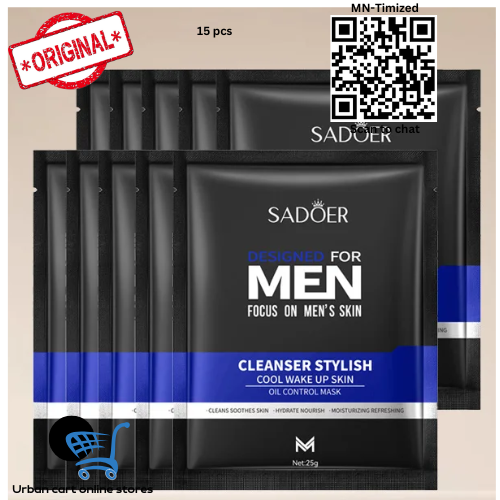 15 Pcs Mens Facial Sheet Mask,Hydrating Face Masks Skincare Gift Set for Men,Moisturizing Soothing Facial Masks,Easy to Use & Nourishing Face Mask Skin Care Set