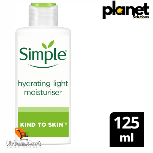 Simple Kind to Skin Hydrating Light Moisturiser Skin Care Product with Pro-Vitamins B5 and E for 12-Hour Moisturisation 125 ml