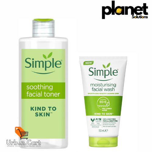 2 PCS Simple Kind To Skin Soothing Facial Toner and cleanser Women  (200 ml)