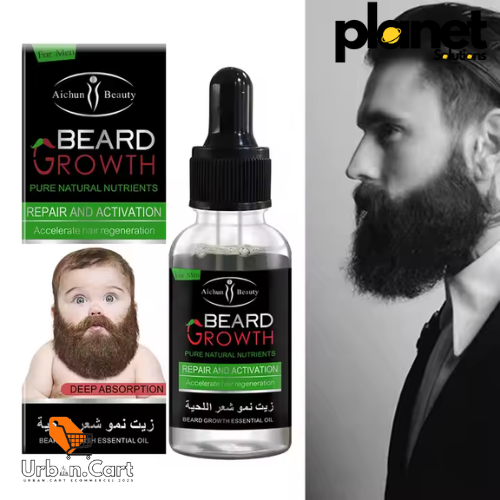AICHUN BEAUTY Beard Grow Oil | Facial Hair Supplement |Thicker Beard Care|Mens Hair Growth Vitamins 30ml/1.01oz