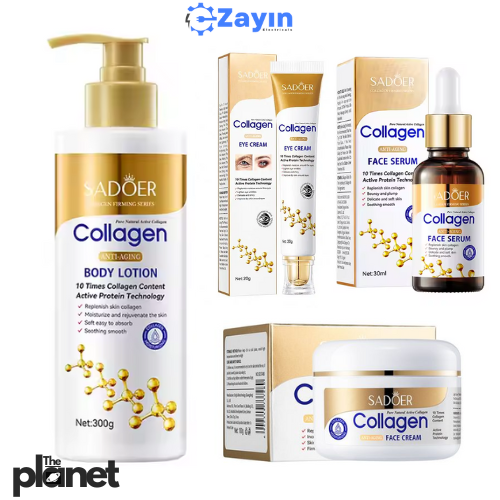 Sadoer Collagen Skin Set
Anti-Aging Skincare Kit
Firming Face & Body Collagen Combo

Collagen Serum Cream Lotion Eye Set
Youth Renewal Set with Collagen