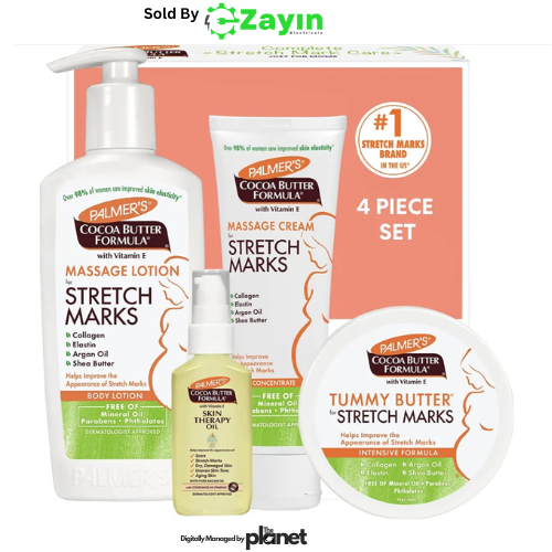 Palmer’s Stretch Mark Lotion
Cocoa Butter Body Lotion
Stretch Marks Moisturizer

Palmer’s Maternity Lotion
Collagen Rich Pregnancy Lotion
Vitamin E Firming Lotion
Argan Oil Stretch Mark Treatment