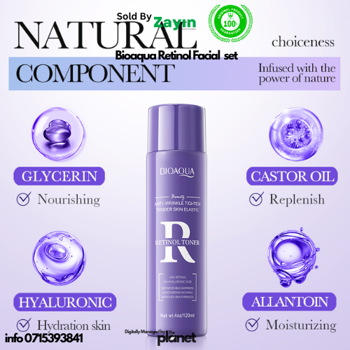 bioaqua retinol facial set, retinol skincare set, anti aging face cream, anti wrinkle retinol serum, bioaqua toner and cleanser, facial set for glowing skin, retinol essence Kenya, collagen facial kit