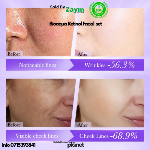 bioaqua retinol facial set, retinol skincare set, anti aging face cream, anti wrinkle retinol serum, bioaqua toner and cleanser, facial set for glowing skin, retinol essence Kenya, collagen facial kit