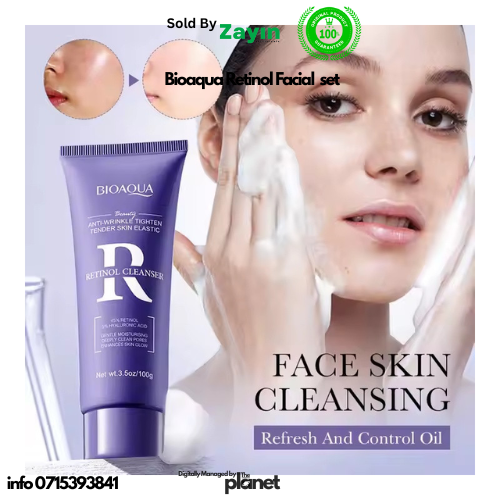 bioaqua retinol facial set, retinol skincare set, anti aging face cream, anti wrinkle retinol serum, bioaqua toner and cleanser, facial set for glowing skin, retinol essence Kenya, collagen facial kit