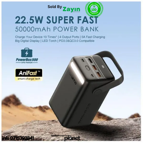 oraimo powerbox 500, oraimo power bank 50000mah, oraimo 22.5w power bank, best power bank Kenya, high capacity portable charger, oraimo fast charging, power bank for smartphones, oraimo accessories