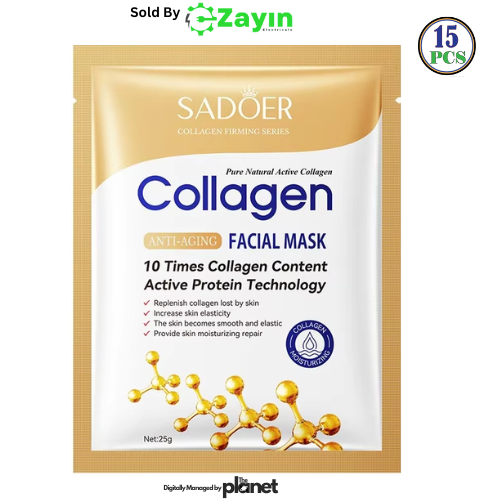 sadoer collagen mask, collagen face mask sheet, anti aging face mask Kenya, moisturizing sheet mask, facial tissue mask, collagen skincare mask, face hydration mask, wrinkle repair mask,