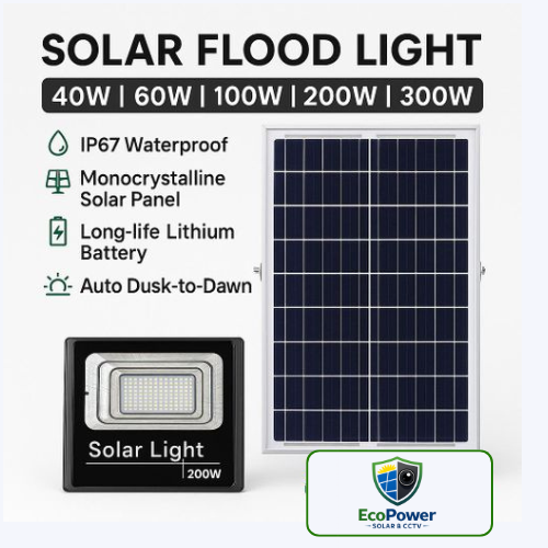 Solar Flood Light 200W Super Bright Solar Outdoor LED Lights for Kenya – IP67 Waterproof Dusk to Dawn Security Floodlight with Remote Control for Homes & Businesses
