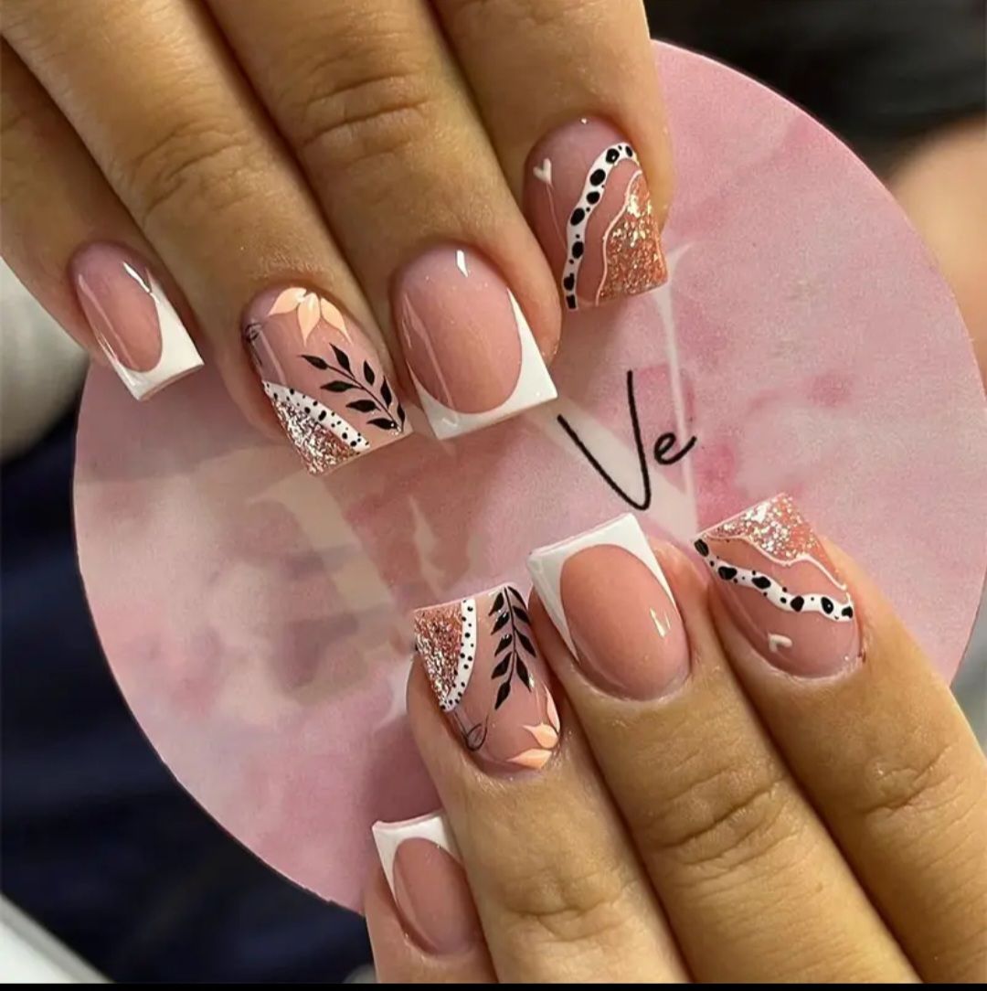 24 PCS Reusable Press-On Nails Kit - Full Cover False Nail Tips with Jelly Stickers, Easy to Apply, Long-Lasting, Perfect for Makeup Accessories