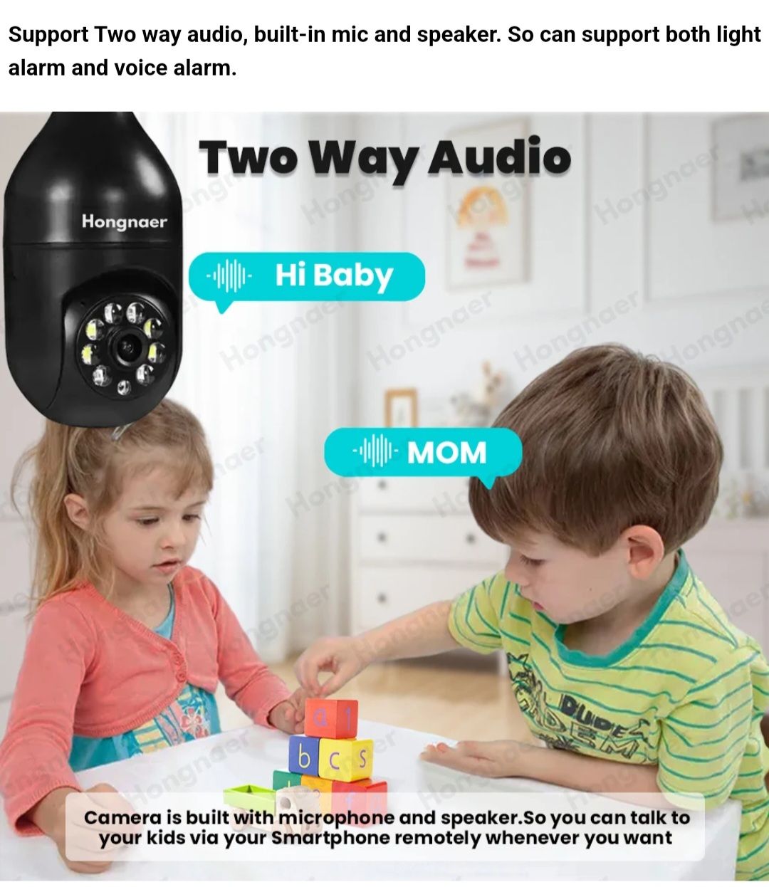 1080p 3MP Bulb Surveillance Camera Home CCTV Hidden Cameras Night Vision Full Color Automatic Human Tracking Zoom Indoor Security Monitor Wifi Camera