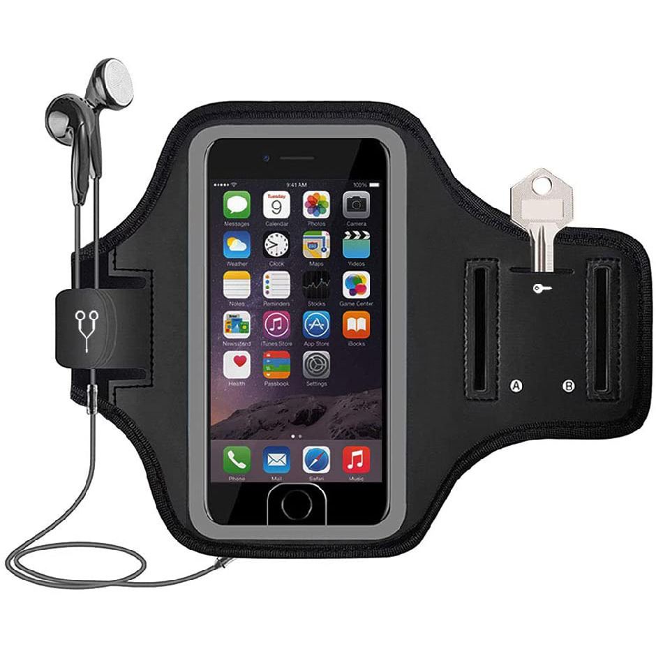 Running Sport Armbands For iPhone 6 7 8/plus Fitness Armband Case Cell Phone Arm Bag Walking Exercise Running Arm with Gym Waist Bag Outdoor Runner Mobile Phone Support Arm Belt Cover