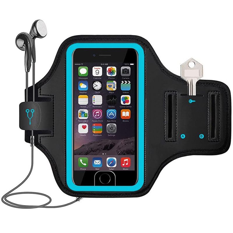 Running Sport Armbands For iPhone 6 7 8/plus Fitness Armband Case Cell Phone Arm Bag Walking Exercise Running Arm with Gym Waist Bag Outdoor Runner Mobile Phone Support Arm Belt Cover