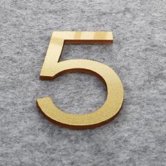House Number 3D Gold For Home Mailbox Hotel Address ABS Acrylic Numeral Tag Number Apartment Door Numbers Mailbox Address Sign #0-9 Door Label