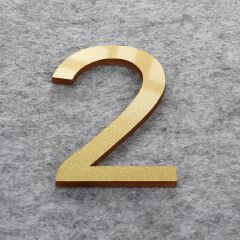 House Number 3D Gold For Home Mailbox Hotel Address ABS Acrylic Numeral Tag Number Apartment Door Numbers Mailbox Address Sign #0-9 Door Label