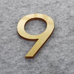 House Number 3D Gold For Home Mailbox Hotel Address ABS Acrylic Numeral Tag Number Apartment Door Numbers Mailbox Address Sign #0-9 Door Label