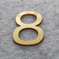 House Number 3D Gold For Home Mailbox Hotel Address ABS Acrylic Numeral Tag Number Apartment Door Numbers Mailbox Address Sign #0-9 Door Label