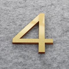House Number 3D Gold For Home Mailbox Hotel Address ABS Acrylic Numeral Tag Number Apartment Door Numbers Mailbox Address Sign #0-9 Door Label