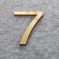 House Number 3D Gold For Home Mailbox Hotel Address ABS Acrylic Numeral Tag Number Apartment Door Numbers Mailbox Address Sign #0-9 Door Label