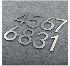 3D Silver For Home Mailbox Hotel Address ABS Acrylic Numeral Tag Number Plate Sign 0 To 9 Door Label Floating House Number Letter Apartment Door Numbers Mailbox Address Sign #0-9