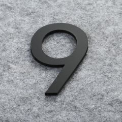 3D Black For Home Mailbox Hotel Address ABS Acrylic Numeral Tag Number Plate Sign 0 To 9 Door Label Floating House Number Letter Apartment Door Numbers Mailbox Address Sign #0-9