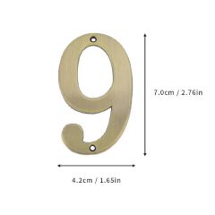 Metal House Numbers 70mm Modern House Number Outdoor 2.76 inch Zinc Alloy Apartment Door Numbers Mailbox Address Sign #0-9 With Screws Zinc Alloy Mailbox Numbers 3D Address Numbers for Outside House