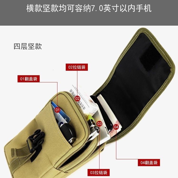 Molle Pouch Multipurpose Waist Bag Tactical Holster Waist Belt Pack Wallet Pouch Purse Phone Case Mobile Phone Case Pouch Waist Bag Nylon Multifunction Casual Men Waist Pack Male Small Bag