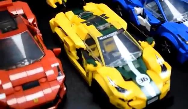 Compatible Lego small box building block car racing car small particle intelligence assembly boy children's toy car holiday gift