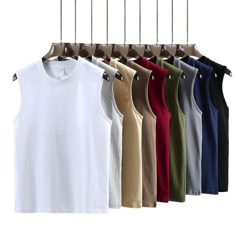 200g cotton vest, sleeveless tank top, student sports basketball T-shirt, men's loose sleeveless vest
