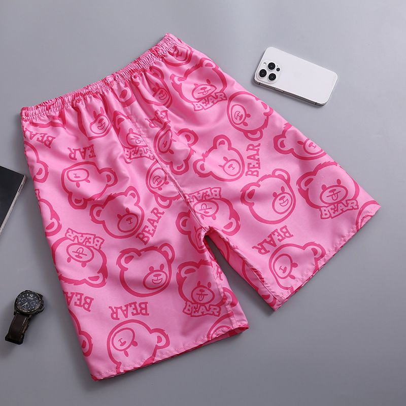 Men's plus-size quick-drying loose thin five-point men's shorts, sports and casual floral pants