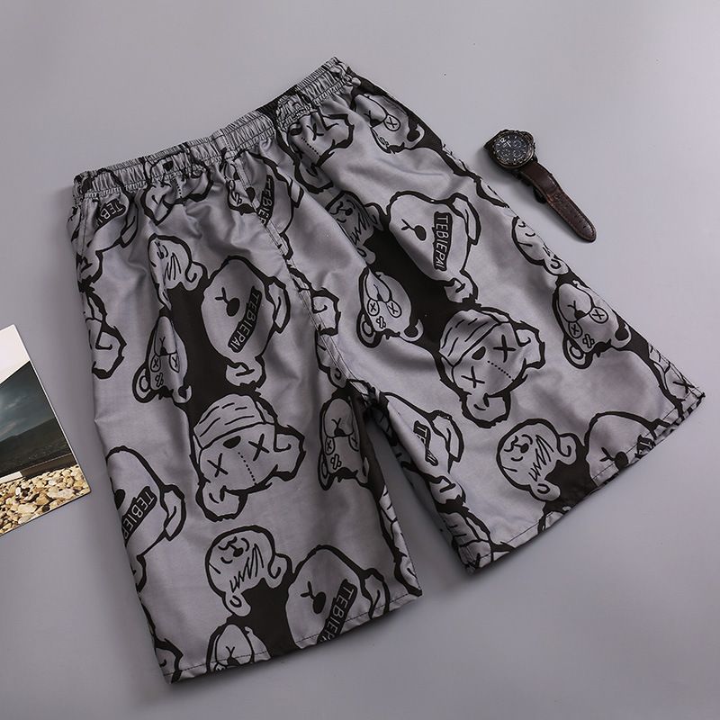 Men's plus-size quick-drying loose thin five-point men's shorts, sports and casual floral pants