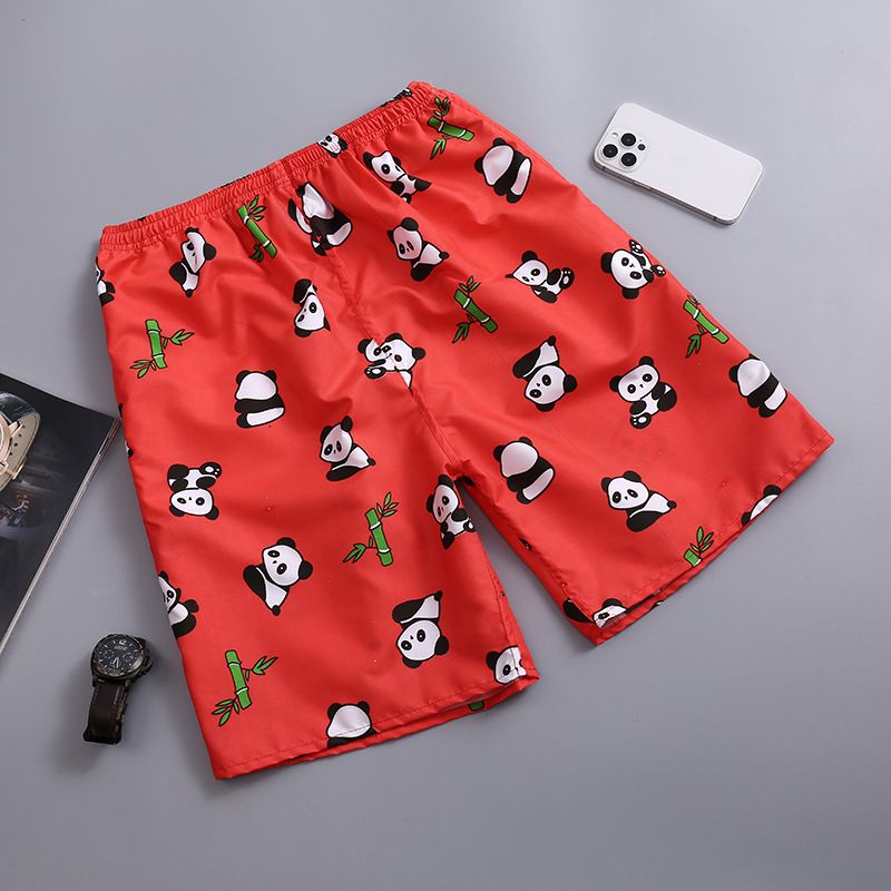 Men's plus-size quick-drying loose thin five-point men's shorts, sports and casual floral pants