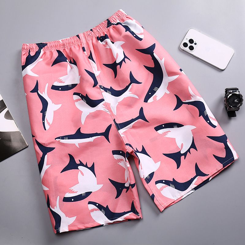 Men's plus-size quick-drying loose thin five-point men's shorts, sports and casual floral pants