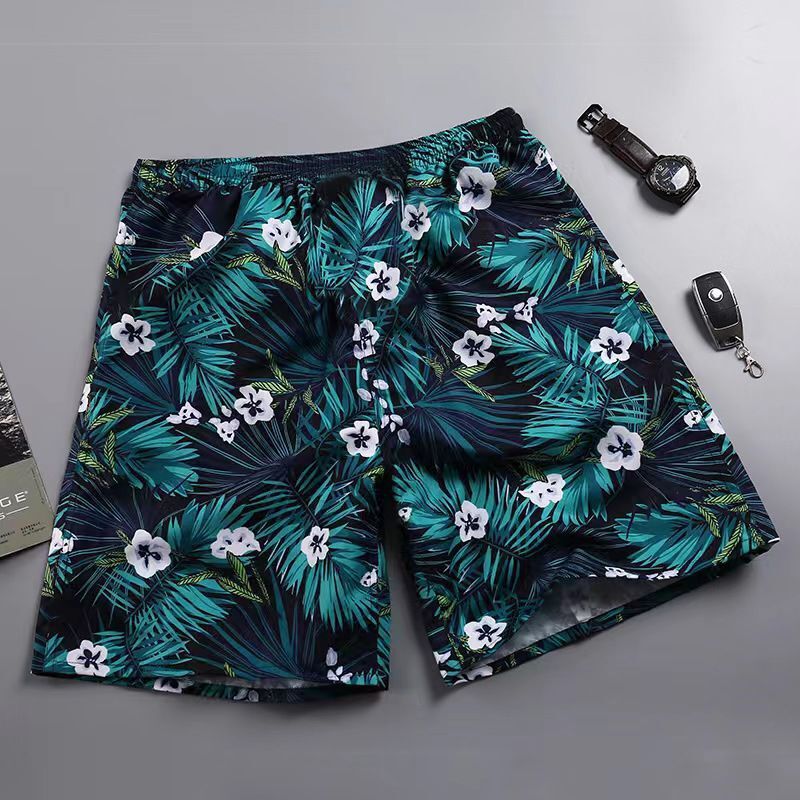 Men's plus-size quick-drying loose thin five-point men's shorts, sports and casual floral pants