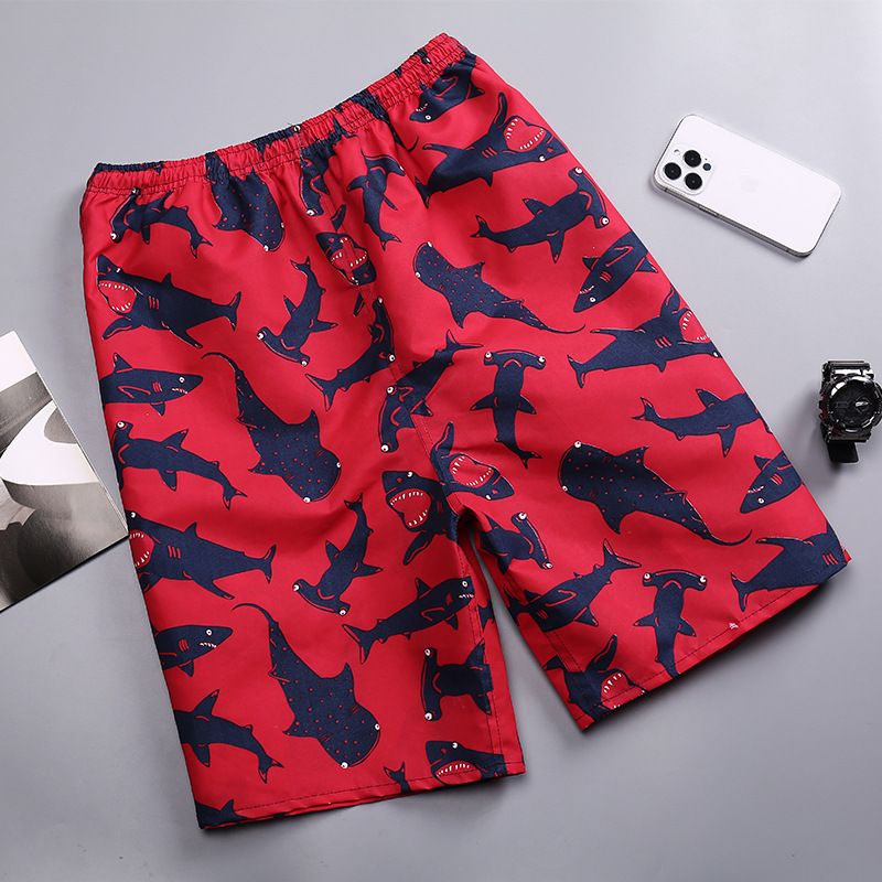 Men's plus-size quick-drying loose thin five-point men's shorts, sports and casual floral pants