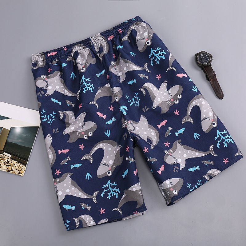 Men's plus-size quick-drying loose thin five-point men's shorts, sports and casual floral pants