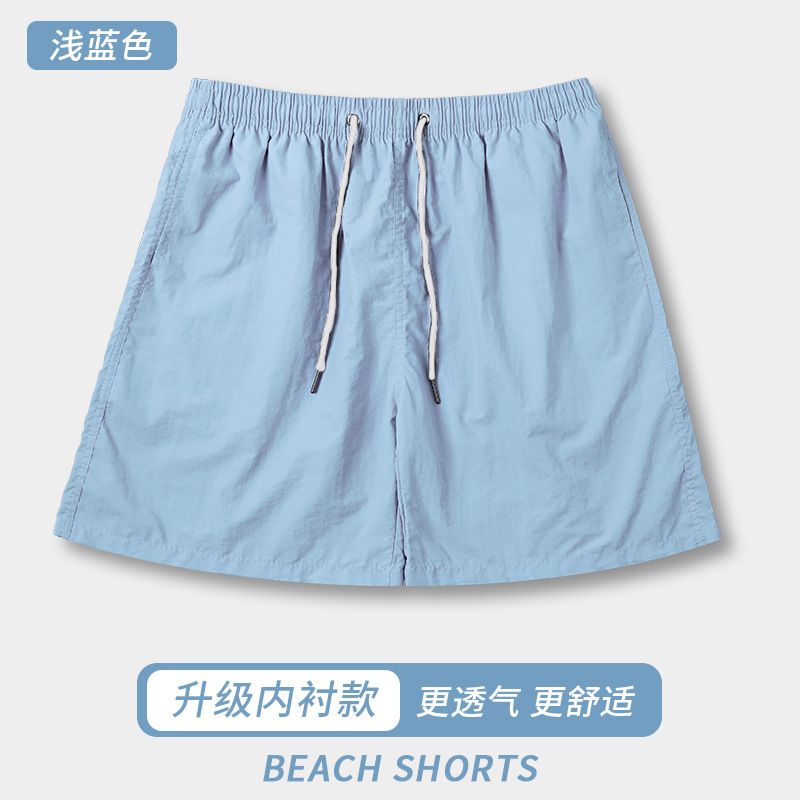 Solid color men's beach pants, casual and trendy swim trunks for the seaside
Water-repellent men's beach pants
There is an intranet