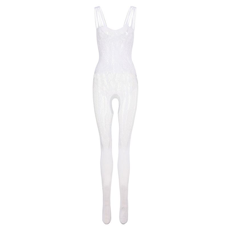 Crotchless Bodysuits Transparent Body Stocking For Sex Bold Body Suit Open Crotch Pantyhose Erotic Costumes Sexy Fishnet Lingerie  Off Shoulder Open Crotch Underwear Set Black Fishnet Women Erotic