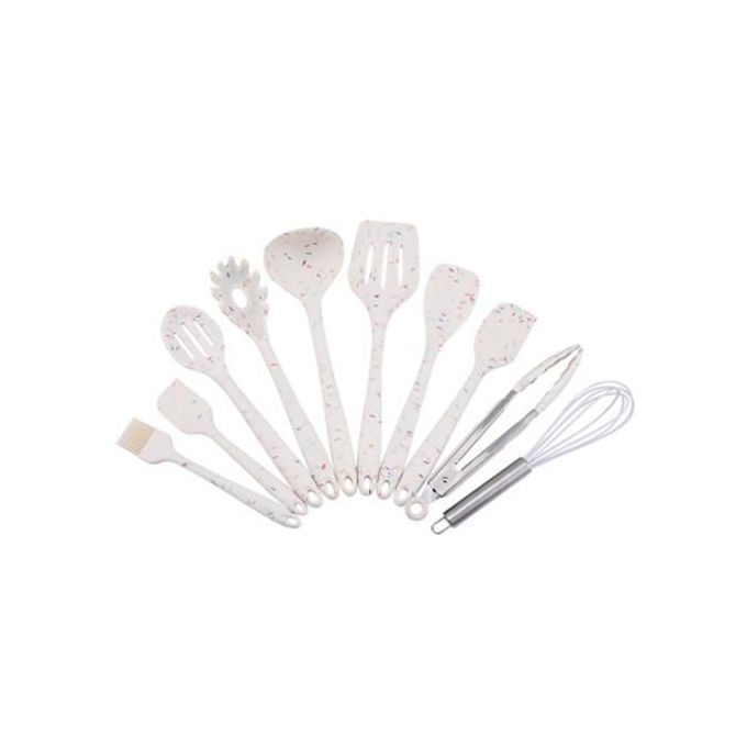 SILICONE 10Pcs Set Heat Resistant Kitchen Cooking Utensils