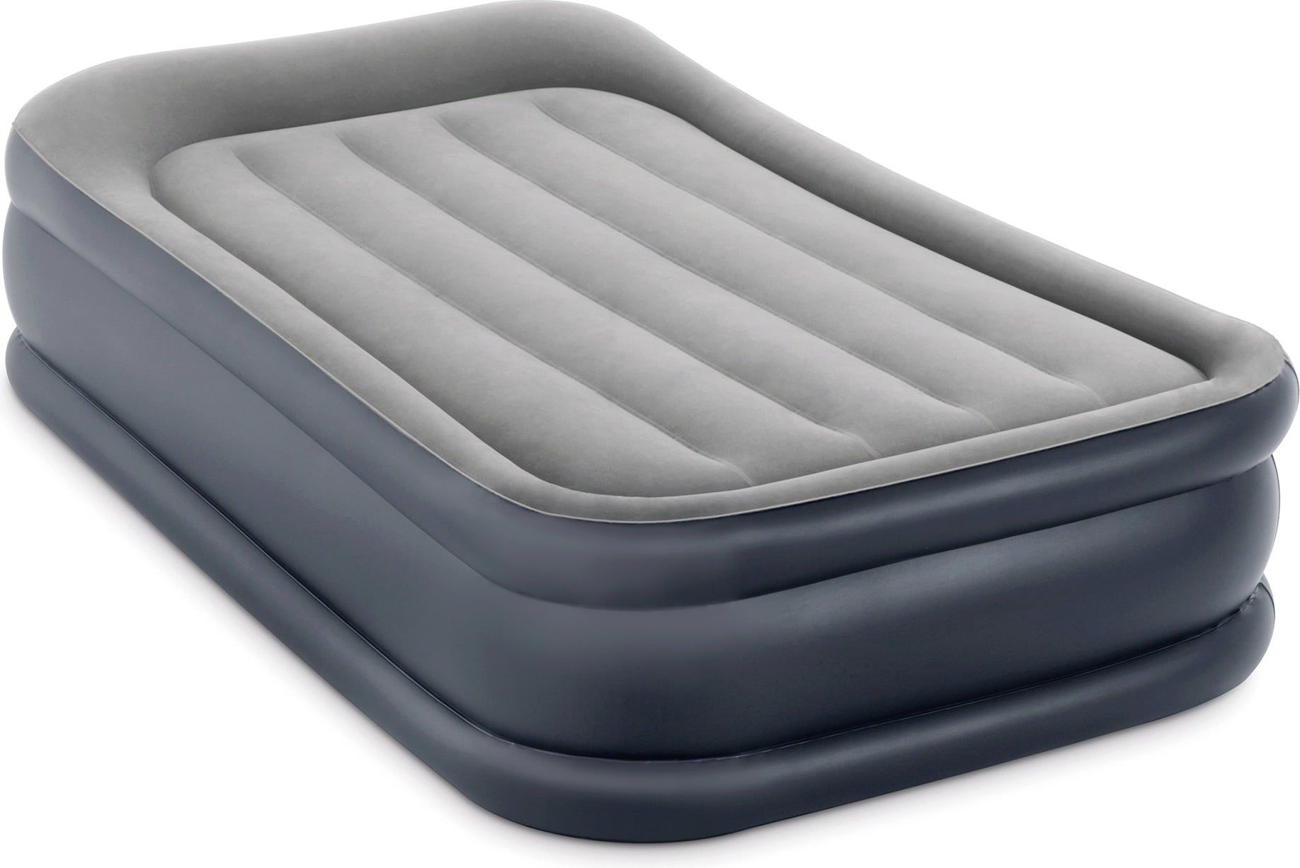 Intex Airbed Inflatable Double Mattress Raised Pillow Rest With Bulit in Electric Air Pump,152 x 203 x 42 cm -5x6