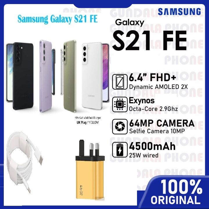 Samsung Galaxy S21FE 5G (128GB, 6GB) 6.4" AMOLED Display, Global 5G,High Quality Display With Dynamic AMOLED,4500mAh Battery- UNLOCKED + FREE SUPER FAST CHARGER 45WTT