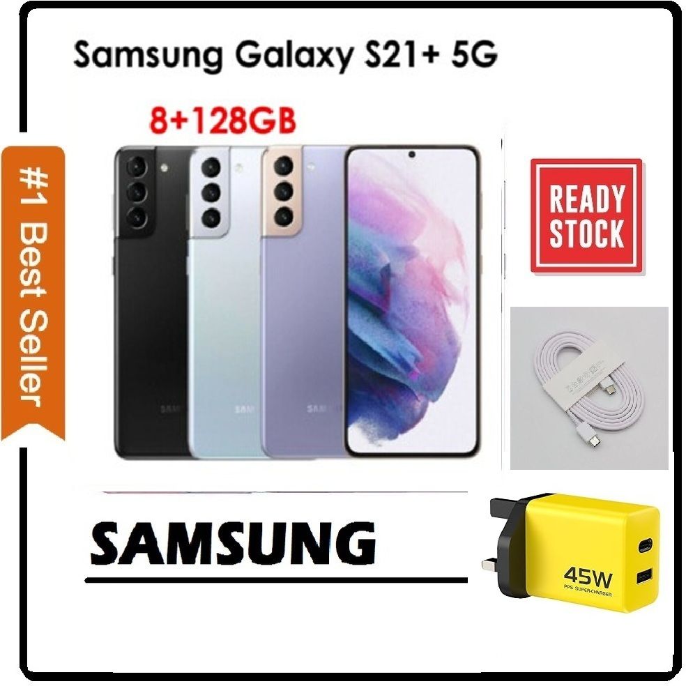 Samsung Galaxy S21+ Plus  5G, 8GB RAM 128GB ROM ,4800mAh Battery Unlocked, Excellent Condition  (SPOTLESS),Sim Ejector Pin + FREE 45WTTS FAST CHARGER WITH QUALITY CABLE