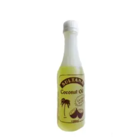 COCONUT OIL SULTANA Oil With Coconut Oil 150ml For Hair & Skin Care Extra Pure Made With Pure Coconut Oil For Nourishing the skin and Scalp dryness It's ideal for applying all kinds of hairstyles