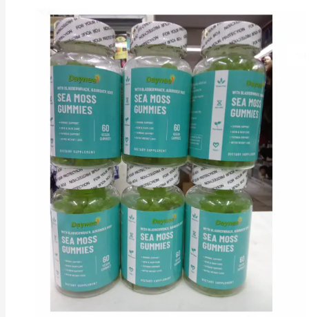 Daynee Organic Sea Moss Gummies - 60 Pcs For Thyroid Health Weight Management Improve Immune Supplement Gummy Bladderwrack Burdock Root Irish sea Moss