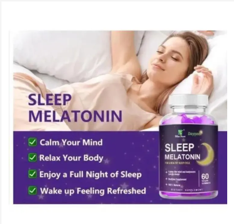 Daynee Sleep Melatonin Gummies for Bedtime Sleep Melatonin Gummies Calms the mind & body, Eases you to sleep -100% natural 60 supplements