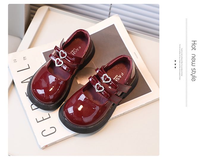 Children's Princess Girls PU Leather Dance Dress Shoes Kids Girls Dress Party Shoes Flats For Kids Performance School Shoes