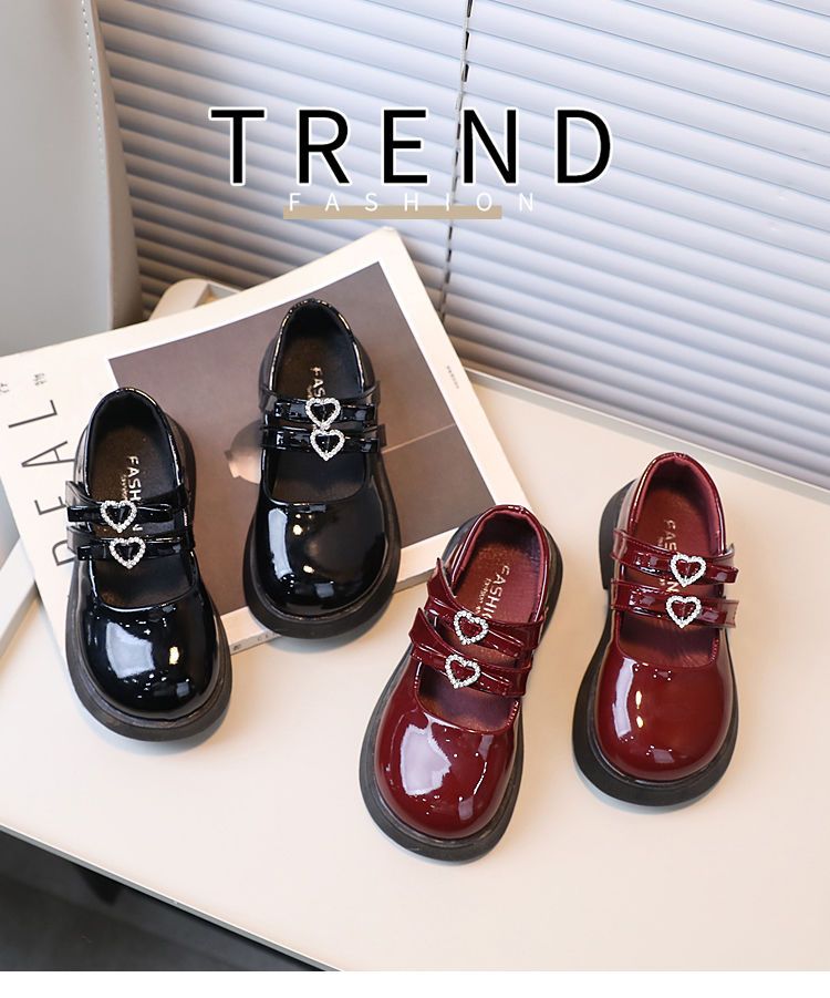 Children's Princess Girls PU Leather Dance Dress Shoes Kids Girls Dress Party Shoes Flats For Kids Performance School Shoes