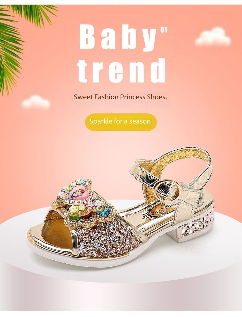 Princess Children Girls Fancy Sandals Shiny Flats Soft Bottom Open Toe Shoes Girls Dress Performance Princess Sandals 2021 New
No reviews yet