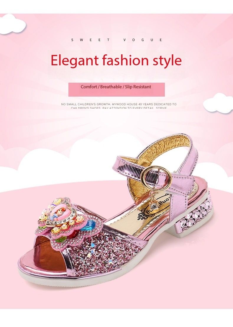 Princess Children Girls Fancy Sandals Shiny Flats Soft Bottom Open Toe Shoes Girls Dress Performance Princess Sandals 2021 New
No reviews yet